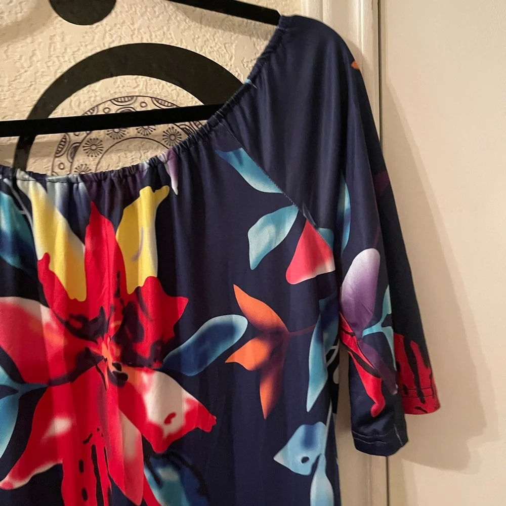 Plus Size Womens Floral Maxi Dress with skort size 2X pre-owned